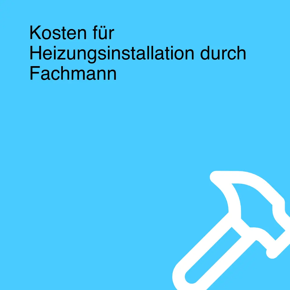 Kosten für Heizungsinstallation durch Fachmann