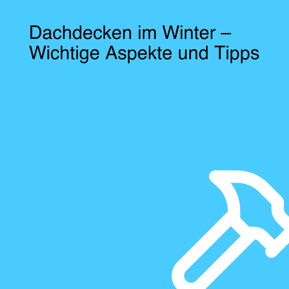 Dachdecken im Winter – Wichtige Aspekte und Tipps