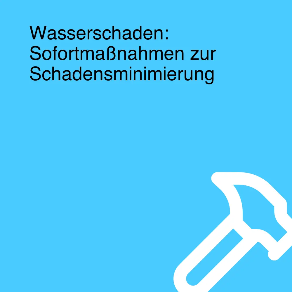 Wasserschaden: Sofortmaßnahmen zur Schadensminimierung Wasserschaden: Sofortmaßnahmen zur Schadensminimierung