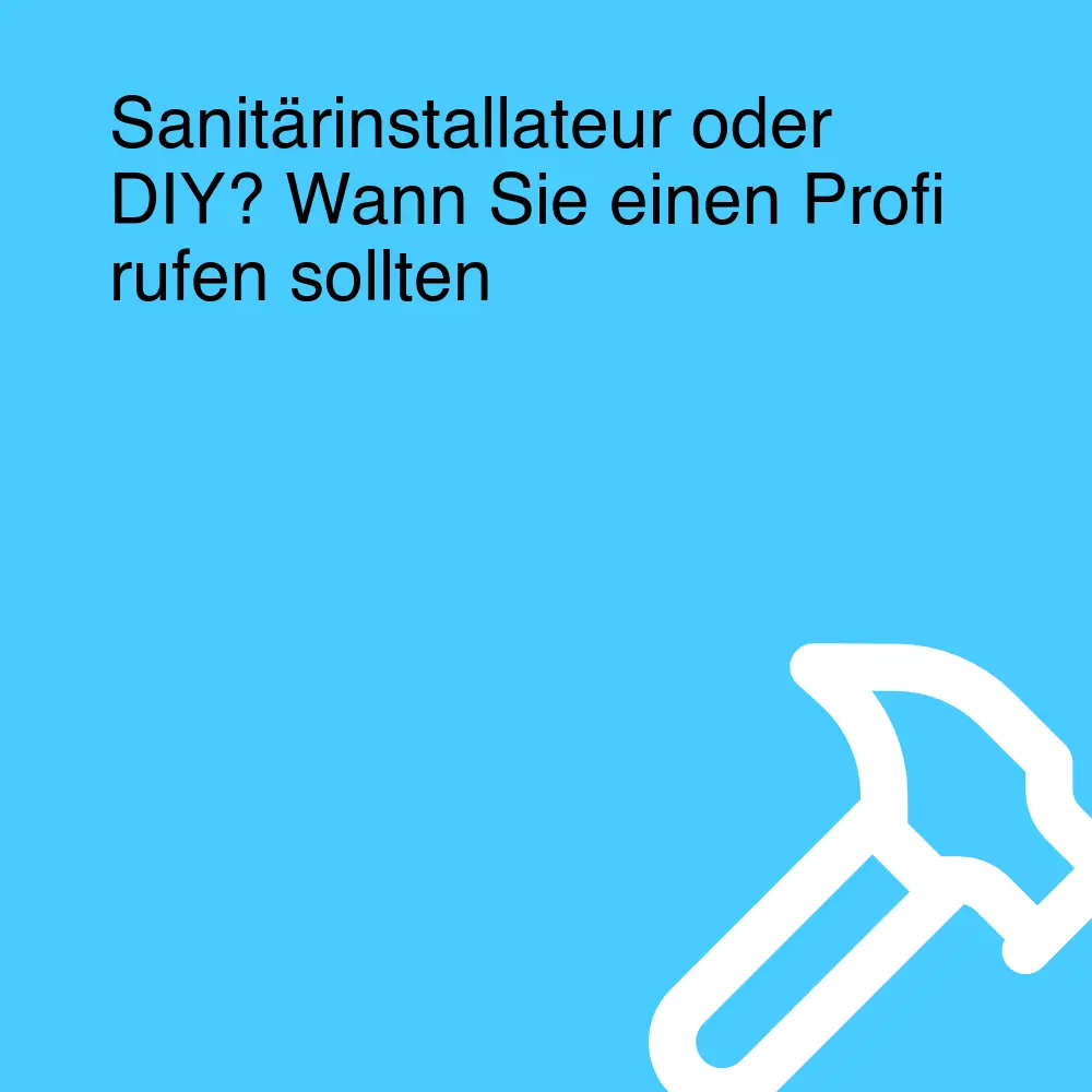 Sanitärinstallateur oder DIY? Wann Sie einen Profi rufen sollten