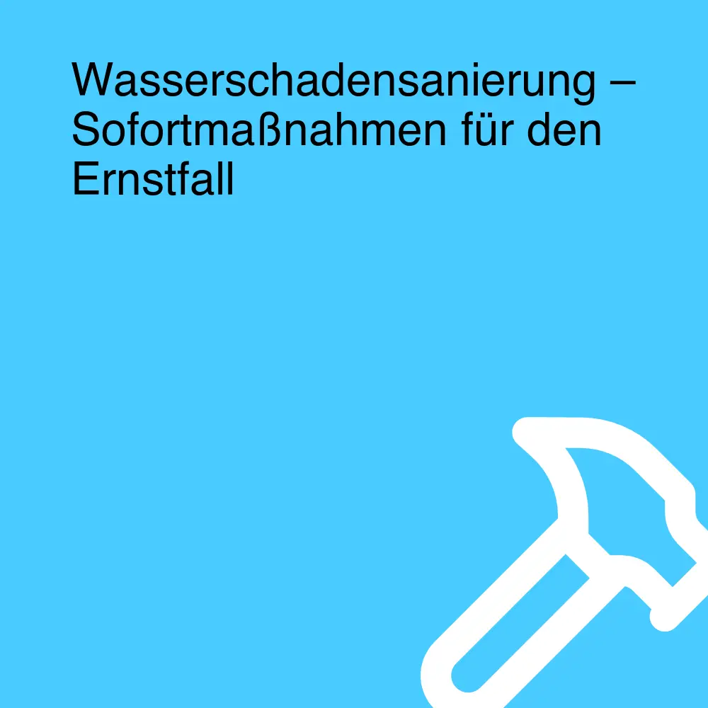 Wasserschadensanierung – Sofortmaßnahmen für den Ernstfall