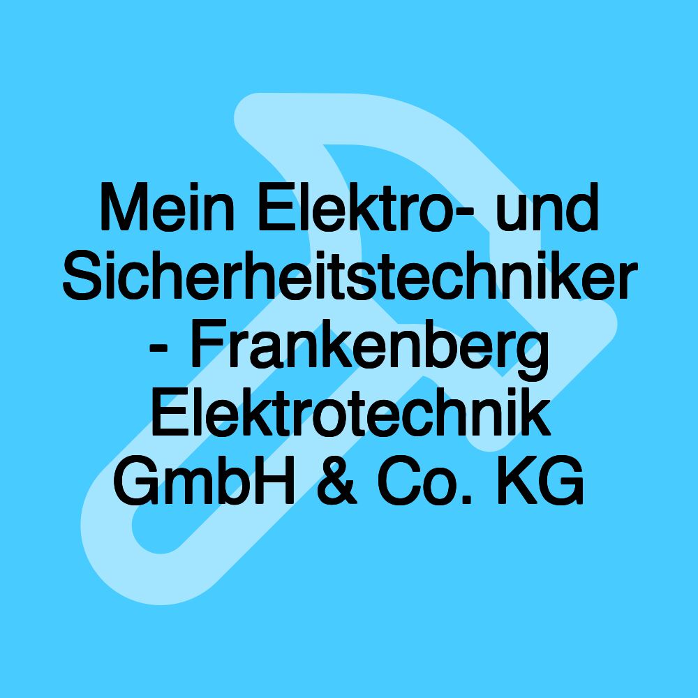 Mein Elektro- und Sicherheitstechniker - Frankenberg Elektrotechnik GmbH & Co. KG