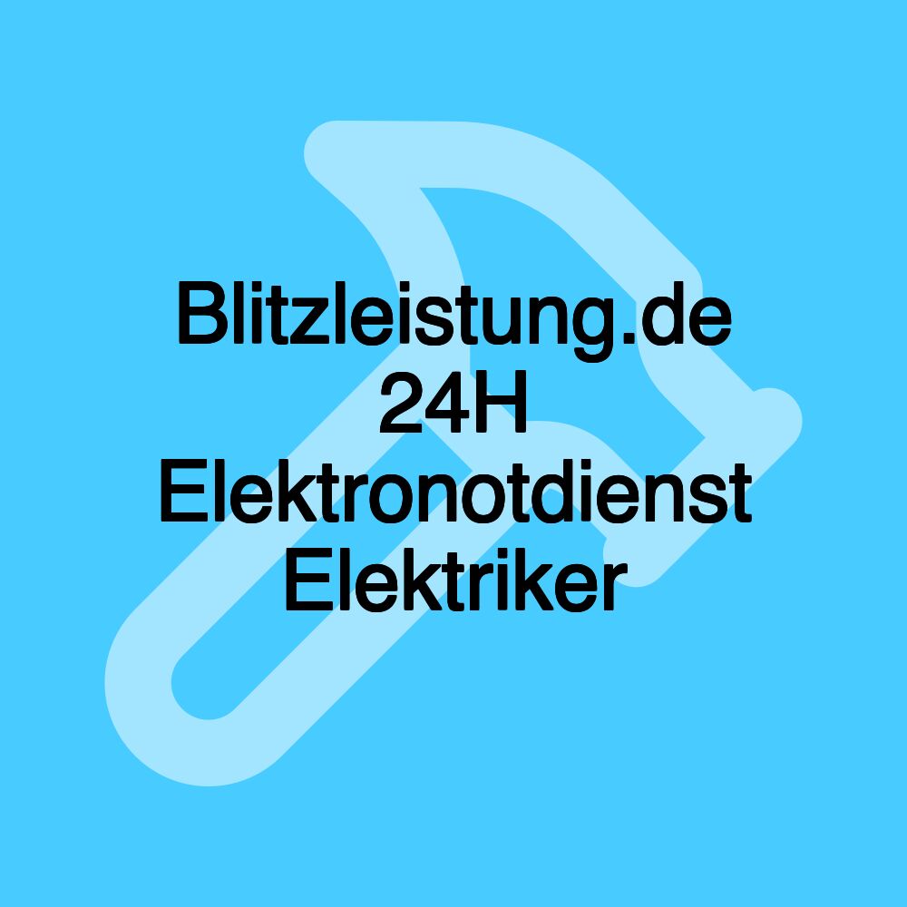 Blitzleistung.de 24H Elektronotdienst Elektriker